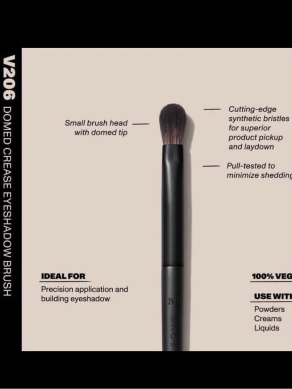 Morphe Pro MUA Vegan Domed Detail Eyeshadow Blending Brush #V206